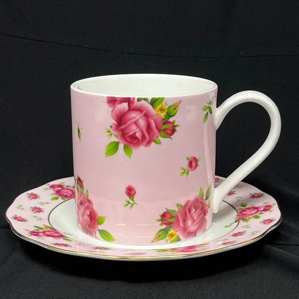 Royal Albert New Country Roses Pink Mug Saucer Set Gift Cottage Romantic Mother
